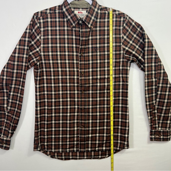 Fjallraven Stig Flannel Shirt Long Sleeve Button Up Men’s Medium Slim Fit Plaid - Picture 9 of 10